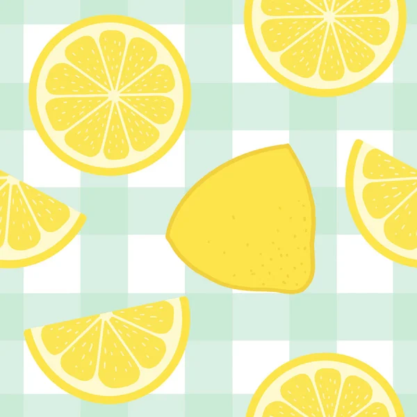 Trendy Lemon Seamless Patterns Cool Abstract Fruit Design Fashion Fabrics — Stock Vector