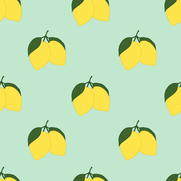 Trendy Lemon Seamless Patterns Cool Abstract Fruit Design Fashion Fabrics — Stock Vector