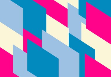 Renkli geometrik arkaplan şablonu ve modern eşsiz şekilli Memphis Tasarımı