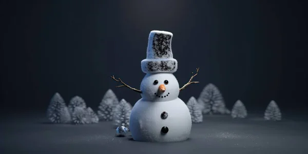 Render Christmas Snowman — Stock Photo, Image