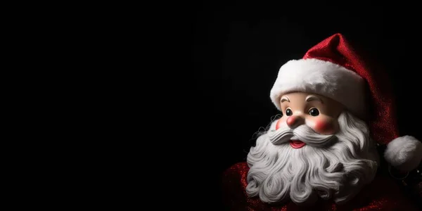 Noel Baba Siyah Arkaplan Hediye Kutusu Ile Noel Süslemesi Metin — Stok fotoğraf