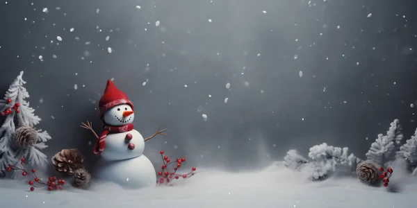 Noel Tatlı Mutlu Çizgi Film Gülümseyen Kardan Adam Mutlu Noeller — Stok fotoğraf