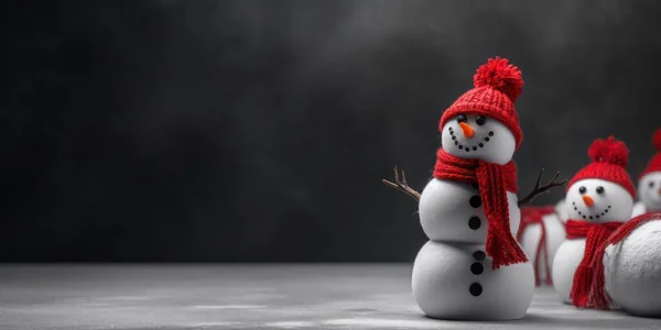 Christmas Cute Happy Cartoon Smile Snowman Happy Christmas New Year — Zdjęcie stockowe