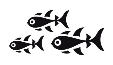 Şirin okyanus balıkları, duvar etiketi, metal sanat dekoru, duvar dekoru ve basit minimalist duvar resimleri, figürler içinde yüzen balıkların basit tasarımı.
