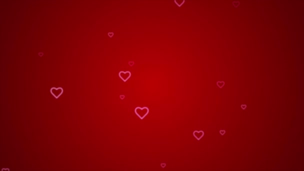 Hjärtan Bakgrund Animation För Bröllop Jubileum Och Alla Hjärtans Dag — Stockvideo