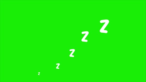 Анімація Символу Сну Zzz Фоні Зеленого Екрану Рух Анімаційне Відео — стокове відео
