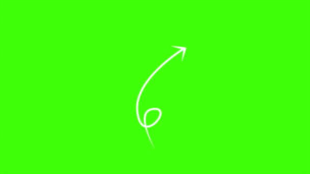 Pfeile Auf Grünem Hintergrund Mit Alphakanal Animation — Stockvideo