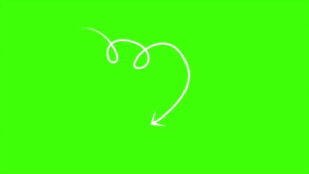 Стрелки Зеленом Фоне Экрана Альфа Каналом Анимация — стоковое видео