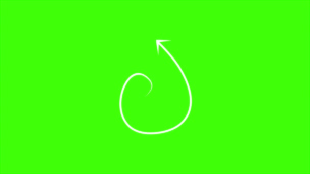 Pfeile Auf Grünem Hintergrund Mit Alphakanal Animation — Stockvideo