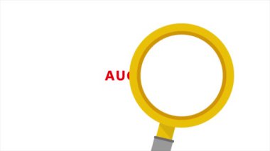 Beyaz arkaplanda Ağustos Metni Büyütme Gözlüğü, Ağustos Metni Büyütme Penceresi Araması