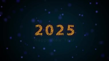Mutlu yıllar 2025, mutlu yıllar 2025 altın animasyon parçacık arkaplan selamları