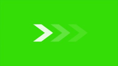 Yeşil arkaplandaki görüntü katmanı için animasyon okları. Soyut yönlü kaydırma oku