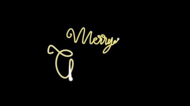 Siyah alfa arkaplanlı beyaz ve altın renkli Mutlu Noeller. Mutlu Noeller video kartı hediyeleri.