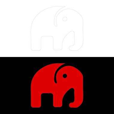 Fil Düzlüğü logosu, fil logosu ikonu, fil logosu tasarımı ilhamı.