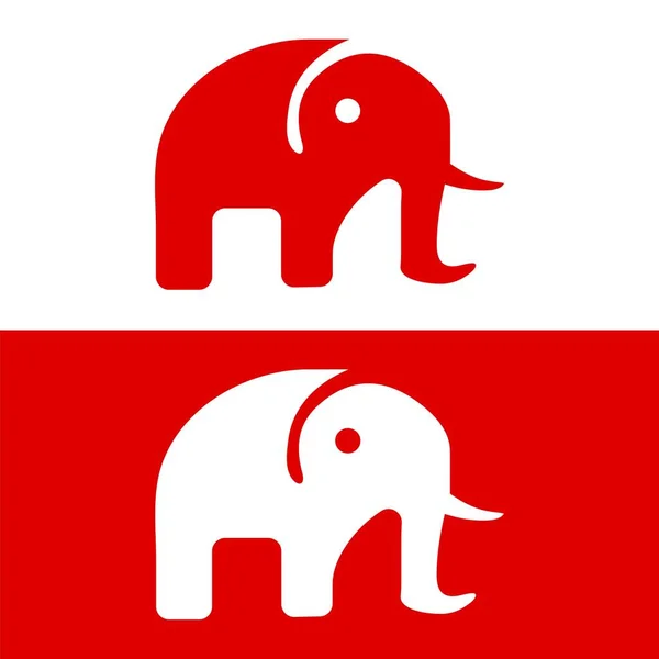Слон Плоский Логотип Слон Логотип Векторна Піктограма Малювання Слона Стиль — стоковий вектор