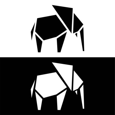 Şirin fil logosu. Basit fil logosu. Fil logosu işaret işareti vektör çizimi. Fil logo vektör simgesi çizimi. Bir fil başlığının simgesi..