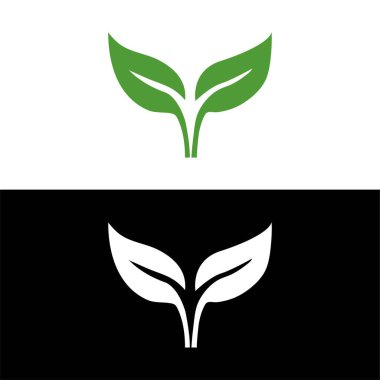 Yeşil yapraklar ağaç yaprağı ekolojisi doğa vektör ikonu, doğa logosunda ekili bitki. Vektör grafik tasarımı, Eşsiz tasarım. Premium vektör. Sağlık hizmeti logosu tasarım paketi