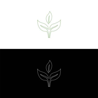 Yeşil yapraklar ağaç yaprağı ekolojisi doğa vektör ikonu, doğa logosunda ekili bitki. Vektör grafik tasarımı, Eşsiz tasarım. Premium vektör. Sağlık hizmeti logosu tasarım paketi