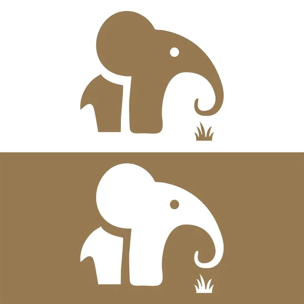 Cute Elephant Logo Simple Elephant Logo Elephant Logo Sign Vector — Stock Vector