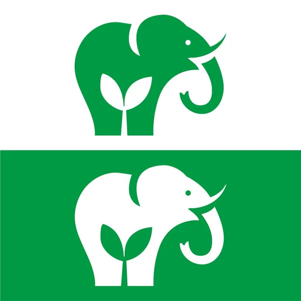 かわいい象のロゴ シンプルな象のロゴ 象のロゴベクトルイラストセットデザイン象のロゴベクトルアイコンイラスト象の頭 — ストックベクタ