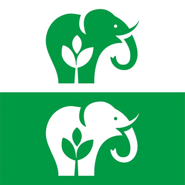 Logo Gajah Yang Lucu Logo Gajah Sederhana Gambar Vektor Tanda - Stok Vektor