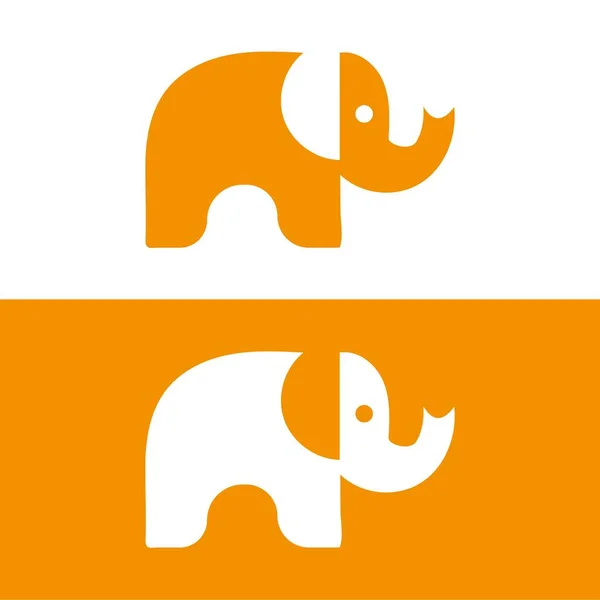 Logo Éléphant Mignon Logo Éléphant Simple Eléphant Logo Signe Vectoriel — Image vectorielle