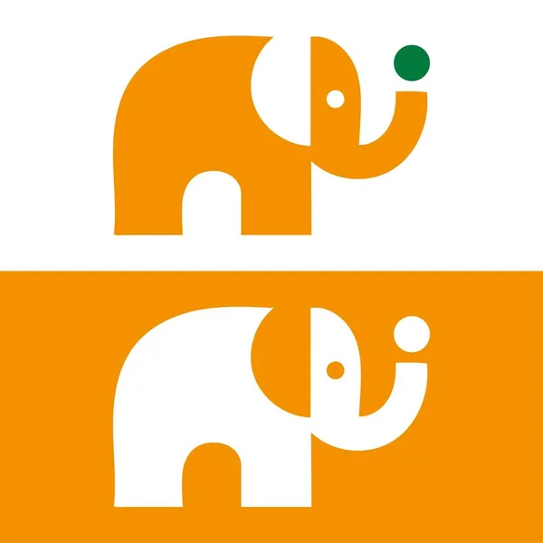 Симпатичный Логотип Слона Простой Логотип Слона Правообладатель Иллюстрации Elephant Logo — стоковый вектор