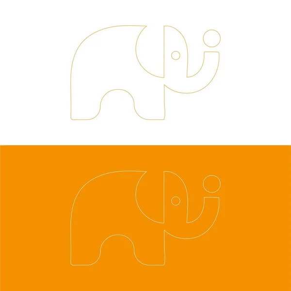 Niedliches Elefantenlogo Einfaches Elefantenlogo Elefant Logo Zeichen Vektor Illustration Set — Stockvektor