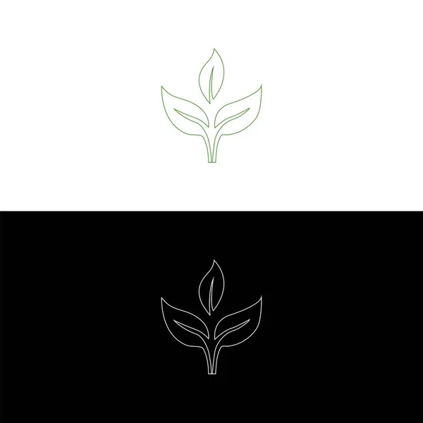 Green Leaves Tree Leaf Ecology Nature Vector Icon Cuktivated Plant — Stock Vector