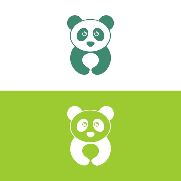 Projeto Logotipo Folha Panda Modelo Logotipo Panda Rosto Bonito Panda — Vetor de Stock