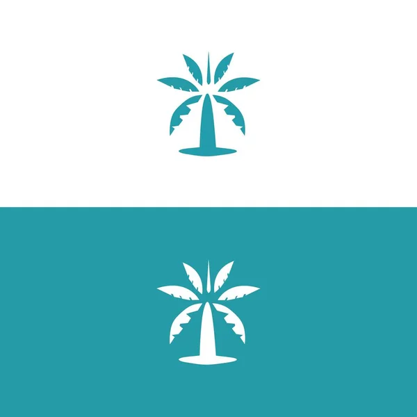 Καλοκαίρι Plam Δέντρο Κύμα Μινιμαλιστικό Μπλε Λογότυπο Σχεδιασμό Διάνυσμα Εικονίδιο — Διανυσματικό Αρχείο