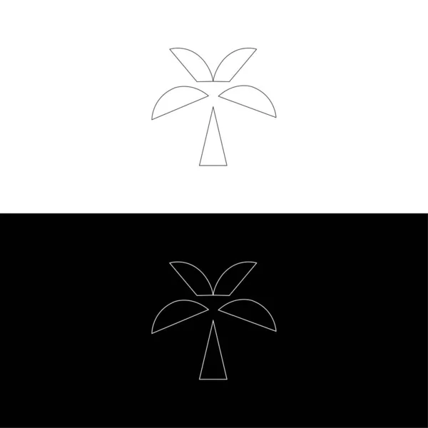 Letní Plam Strom Vlnou Minimalistický Modrý Logo Design Ikona Vektor — Stockový vektor