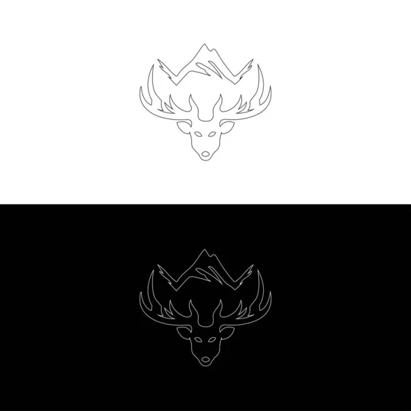 Silhouettes Noires Différentes Cornes Cerf Vecteur Illustration Logo Tête Cerf — Image vectorielle