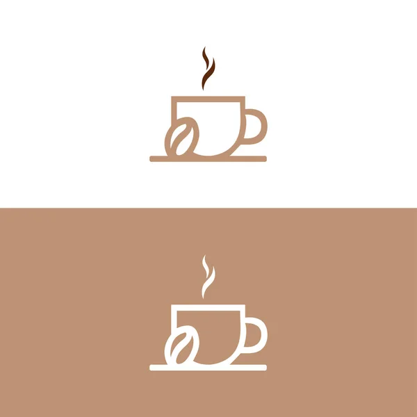 咖啡杯标志 矢量图解 简单矢量咖啡图标 杯咖啡爱好者的轮廓 热咖啡标志 咖啡杯和心形 杯概念咖啡爱好者标志 — 图库矢量图片