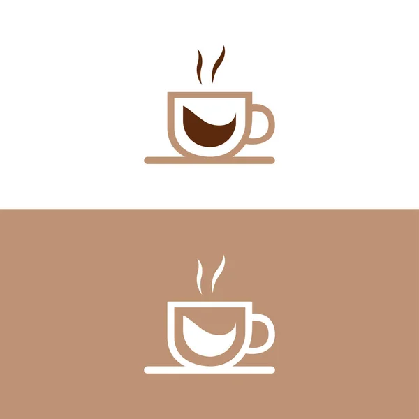 Coffee Cup Logo Vector Illustration Simple Vector Coffee Icon Silhouette — Stock Vector