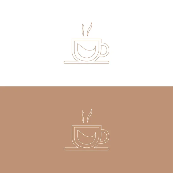 Logo Šálku Kávy Vektorová Ilustrace Jednoduchá Vektorová Ikona Kávy Silueta — Stockový vektor