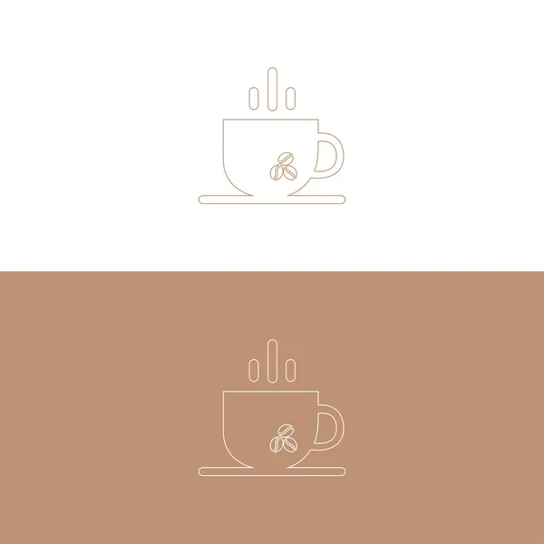Logotipo Xícara Café Ilustração Vetorial Ícone Café Vetorial Simples Silhueta — Vetor de Stock