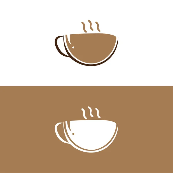 Kaffekopp Logotyp Vektor Illustration Enkel Vektor Kaffe Ikon Silhuett Kopp — Stock vektor