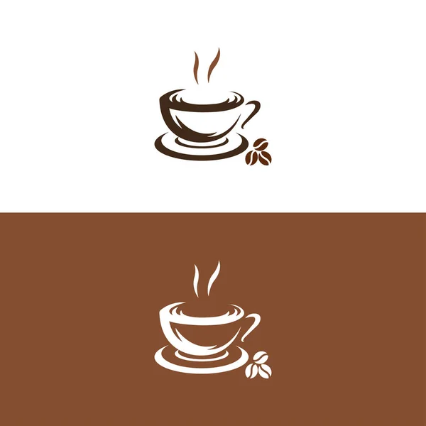Logo Filiżanki Kawy Ilustracja Wektor Prosta Ikona Wektor Kawy Sylwetka — Wektor stockowy