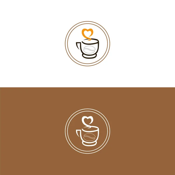 Koffie Cup Logo Vector Illustratie Eenvoudige Vector Koffie Icoon Silhouet — Stockvector