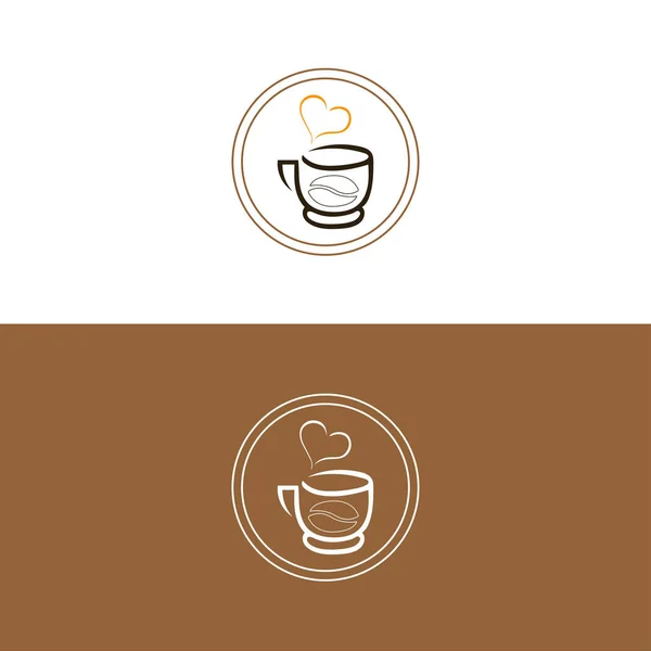 Logo Filiżanki Kawy Ilustracja Wektor Prosta Ikona Wektor Kawy Sylwetka — Wektor stockowy