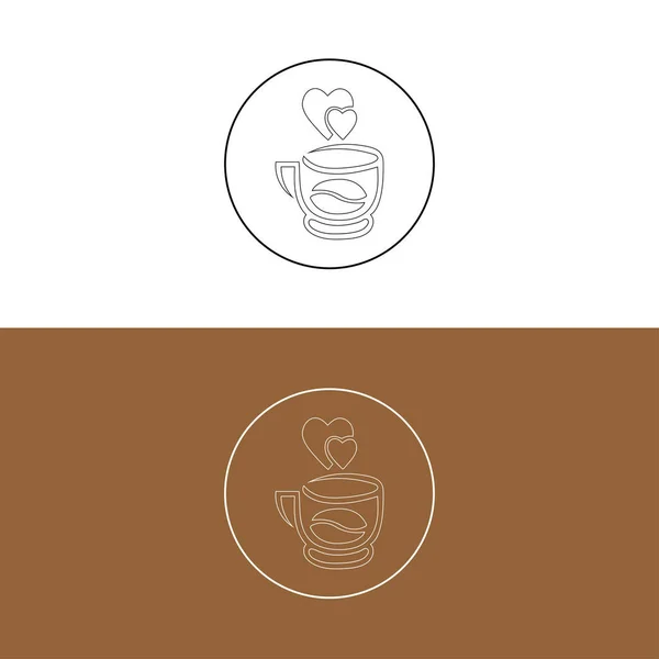 Kahve Fincanı Logosu Vektör Illüstrasyonu Basit Vektör Kahve Ikonu Fincan — Stok Vektör