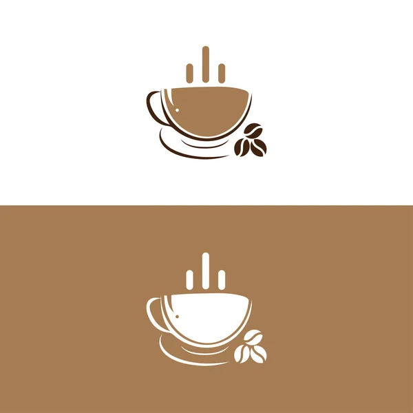 Logo Taza Café Ilustración Vectorial Icono Café Vector Simple Silueta — Vector de stock