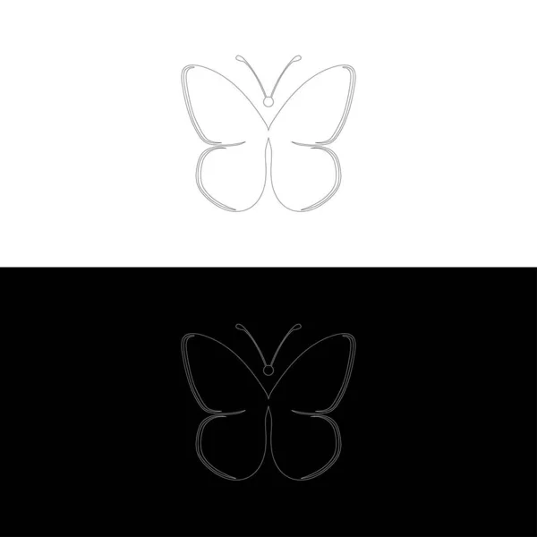 Big Butterfly Icon Butterfly Silhouette Icons Set Vector Illustrations White — Stock Vector