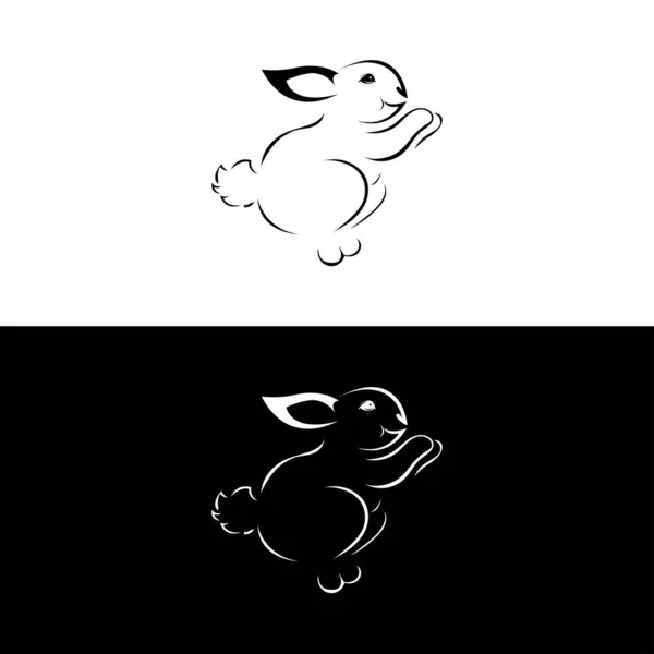 白い背景に隔離されたウサギの黒い側面のシルエット ベクトルイラスト ウサギのベクトル画像 白い背景に隔離されたRabbitロゴ Rabbitベクトルテンプレート — ストックベクタ
