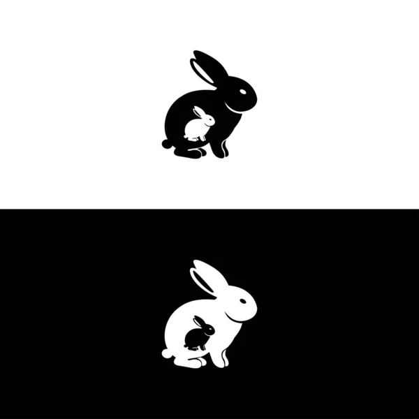 Силуэт Черной Стороны Кролика Изолирован Белом Фоне Векторное Изображение Кролика — стоковый вектор