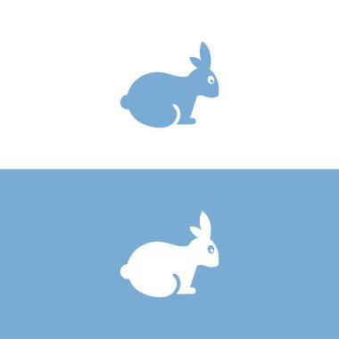 Beyaz arka planda izole edilmiş bir tavşanın siyah yüzü. Vektör çizimi. Bir tavşanın vektör görüntüsü, beyaz arkaplanda izole edilmiş tavşan logosu, tavşan vektör şablonu