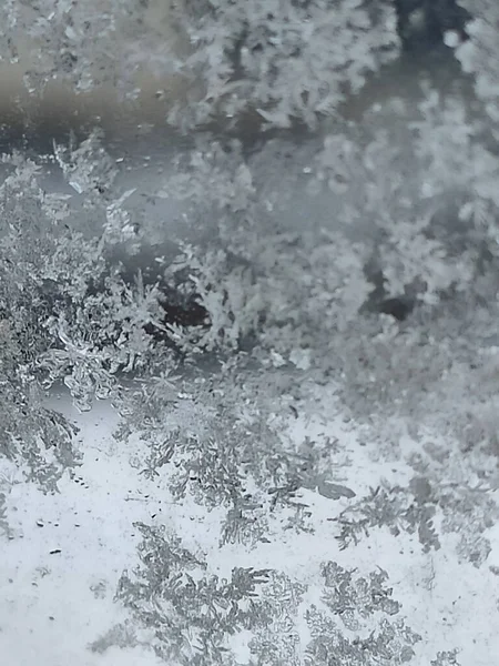 Закрыть Замерзшие Капли Воды Окне — стоковое фото