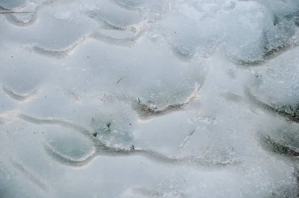 Текстура Зимнего Льда Трещинами — стоковое фото