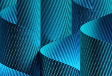 Işıklı mavi spiral, 3 boyutlu resimleme, 3 boyutlu soyut arkaplan